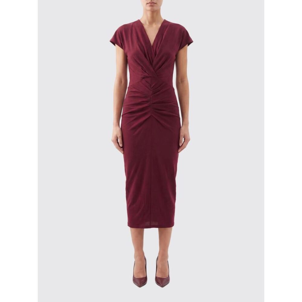 Isabel Marant Women Isabel Marant Draped V-Neck Viscose Midi Sheath Dress
